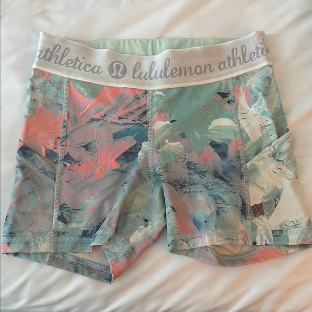 LULULEMON SPANDEX TEAL PAINT PRINT